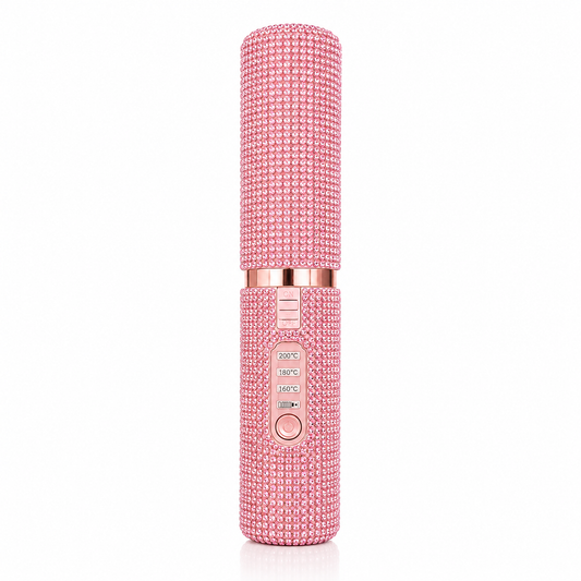 Dimaelle™ Wireless Mini Hair Straightener – Pink Diamonds