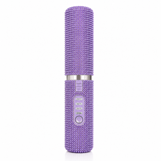 Dimaelle™ Wireless Mini Hair Straightener – Pink Purple Diamonds