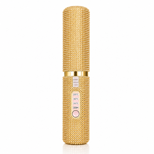 Dimaelle™ Wireless Mini Hair Straightener – Gold Diamonds