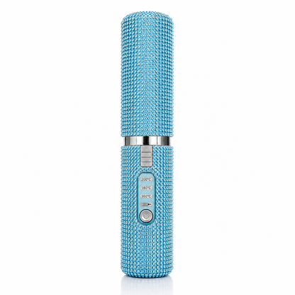 Dimaelle™ Wireless Mini Hair Straightener – Lake Blue Diamonds