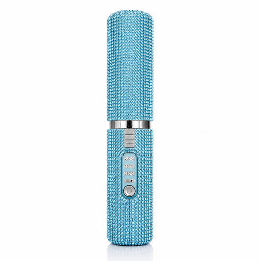 Dimaelle™ Wireless Mini Hair Straightener – Lake Blue Diamonds