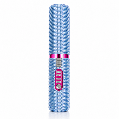 Dimaelle™ Wireless Mini Hair Straightener – Light Blue Diamonds