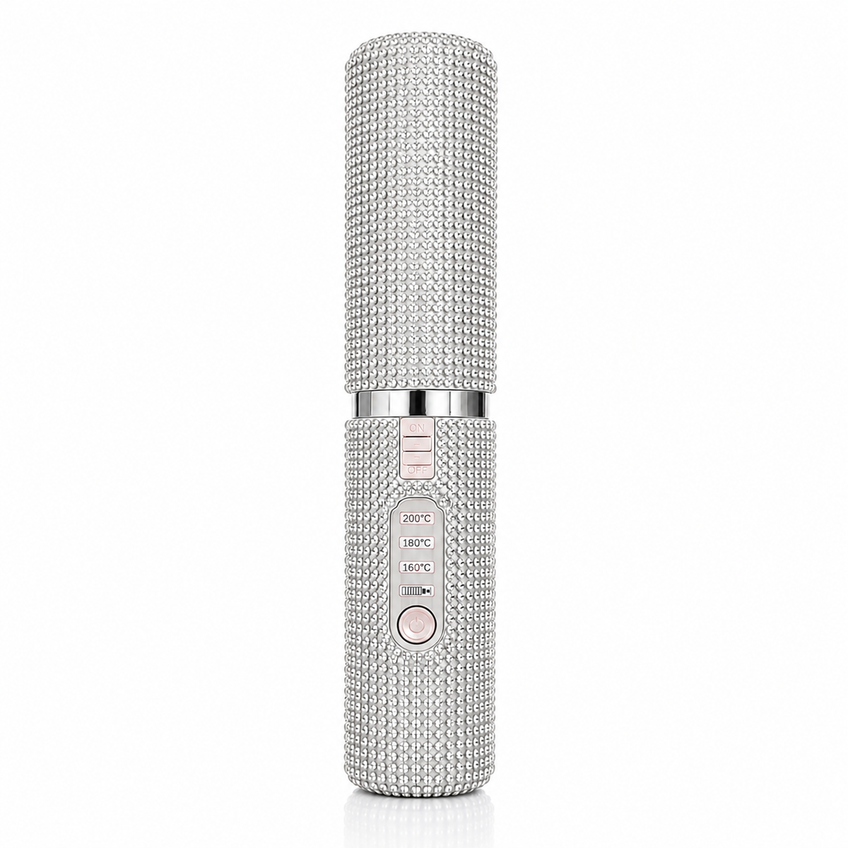 Dimaelle™ Wireless Mini Hair Straightener – Silver Diamonds