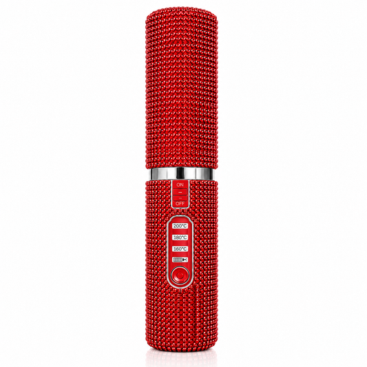 Dimaelle™ Wireless Mini Hair Straightener – Red Diamonds